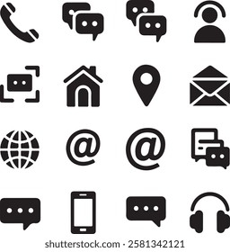 Contact us icon vector. Communication icon set