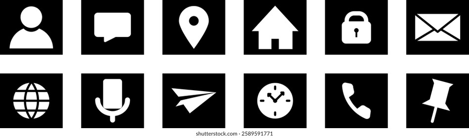 Contact us icon vector. Communication icon symbol Vector illustration eps10, Home, location, call, at, email, address, globe, chat, message, pin,  vector illustration isolated on white background.