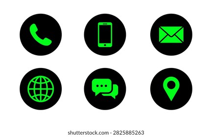 Contact us icon vector. Communication symbol set. Customer support and messaging icons collection.