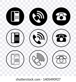contact us icon vector isolated on transparent background, buttons contact phone smartphoneicon vector set, line design 