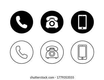 contact us icon vector.  media communication telephone and mobile phone collection flat symbol for ui/ux, contact, infographics, web design.