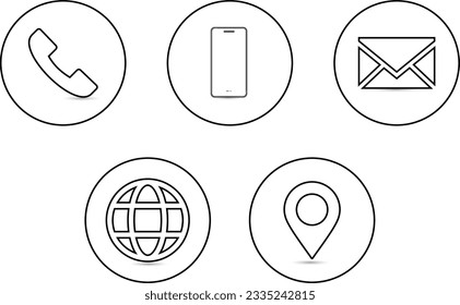 Contact us icon vector. Reach us icon. Communication icon set