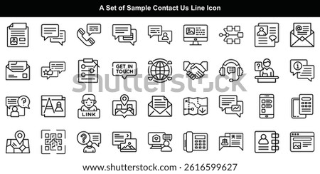 Contact Us Icon Vector Set, Connect Support Symbol Graphics
