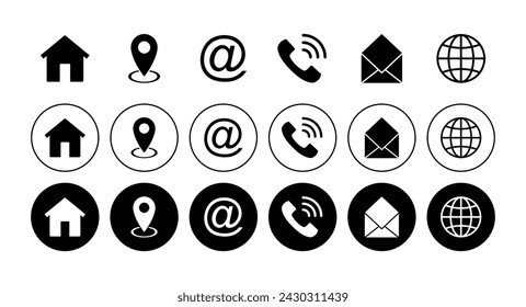 Contact us icon vector. web icon vector. business card contact information icon.