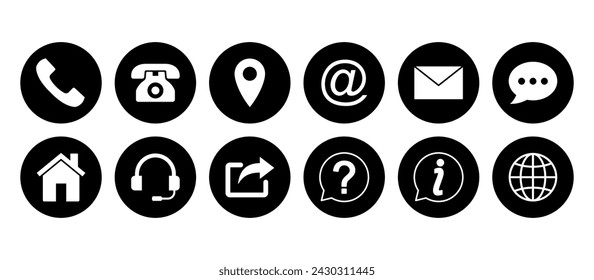 Contact us icon vector. web icon vector. business card contact information icon.