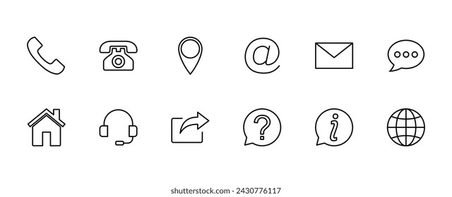 Contact us icon vector. web icon vector. business card contact information icon.