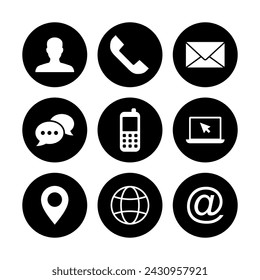 Contact us icon vector. web icon vector. business card contact information icon.