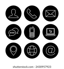 Contact us icon vector. web icon vector. business card contact information icon.