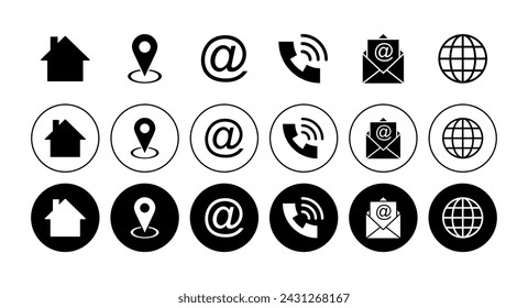 Contact us icon vector. web icon vector. business card contact information icon.