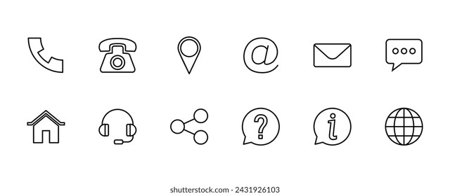 Contact us icon vector. web icon vector. business card contact information icon.