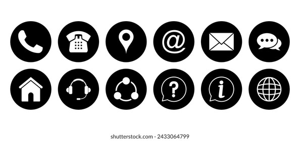 Contact us icon vector. web icon vector. business card contact information icon.