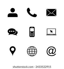 Kontaktieren Sie uns Icon Vektor. Web Icon Vektor. Visitenkarte Kontaktinformationen Icon.