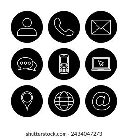 Contact us icon vector. web icon vector. business card contact information icon.