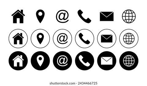 Contact us icon vector. web icon vector. business card contact information icon.