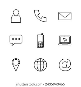 Contact us icon vector. web icon vector. business card contact information icon.