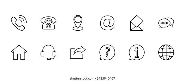 Contact us icon vector. web icon vector. business card contact information icon.
