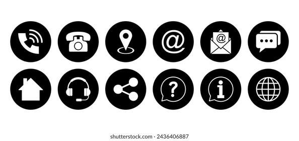 Contact us icon vector. web icon vector. business card contact information icon.