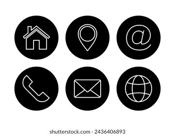 Contact us icon vector. web icon vector. business card contact information icon.