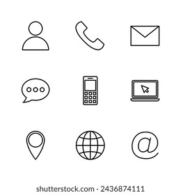 Contact us icon vector. web icon vector. business card contact information icon.