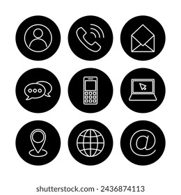 Contact us icon vector. web icon vector. business card contact information icon.