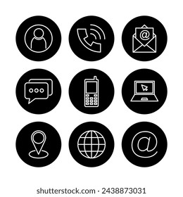 Contact us icon vector. web icon vector. business card contact information icon.