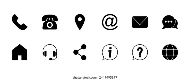 Contact us icon vector. web icon vector. business card contact information icon.