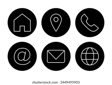 Contact us icon vector. web icon vector. business card contact information icon.