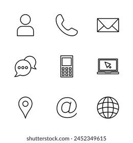 Contact us icon vector. web icon vector. business card contact information icon.