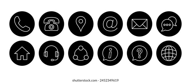 Contact us icon vector. web icon vector. business card contact information icon.
