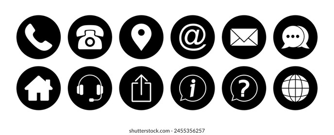Contact us icon vector. web icon vector. business card contact information icon.