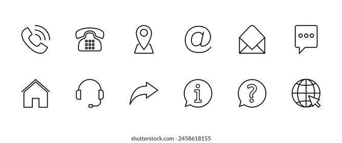 Contact us icon vector. web icon vector. business card contact information icon.