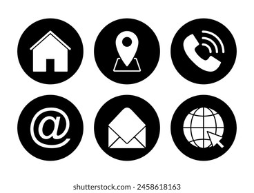 Contact us icon vector. web icon vector. business card contact information icon.