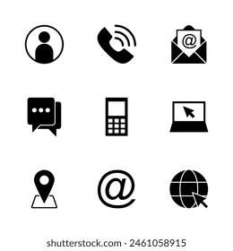 Contact us icon vector. web icon vector. business card contact information icon.