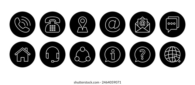 Contact us icon vector. web icon vector. business card contact information icon.