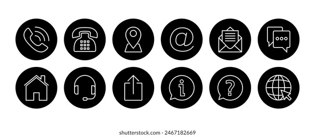 Contact us icon vector. web icon vector. business card contact information icon.