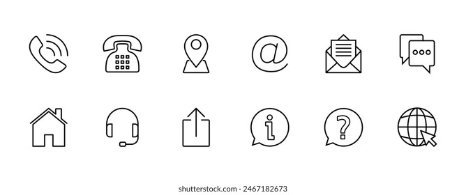 Contact us icon vector. web icon vector. business card contact information icon.