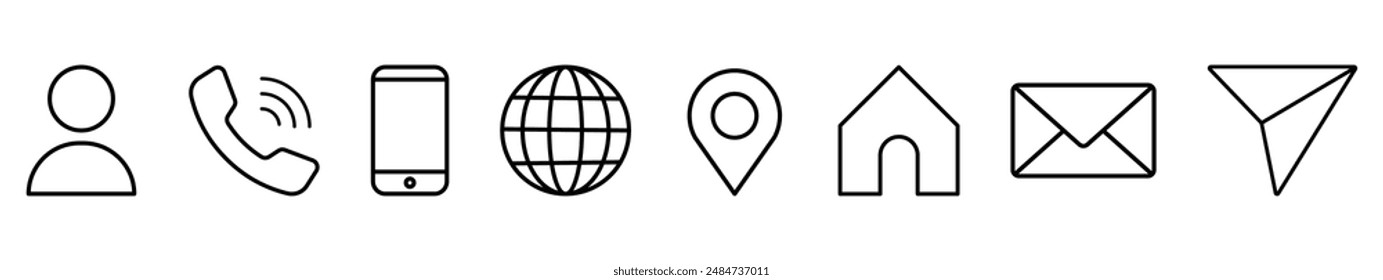 Contact us icon vector. Web icon vector. Business contact us information icons collection.