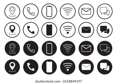 Contact us icon vector. web icon vector. business card contact information icon.