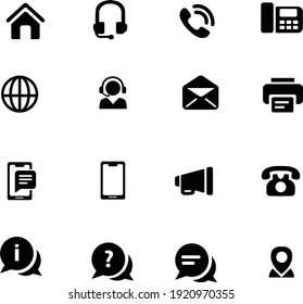 Contact Us Icon. Web Icon Set. Icon Set. Simple Web Design