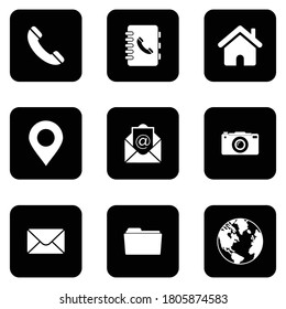 contact us icon, website icon set vector symbol isolated illustration white background