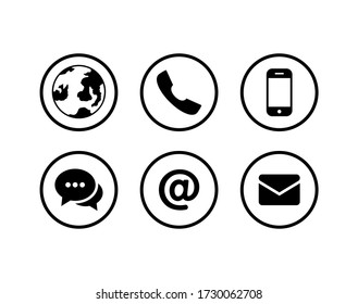 Contact us icon. Website icon symbol. Communication icon set