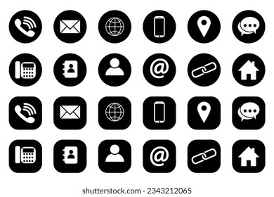  Contact us icon. Website icon symbol. Communication icon set