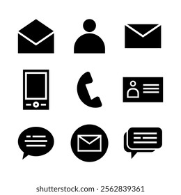 Contact us icon. Website icon symbol. Communication icon set