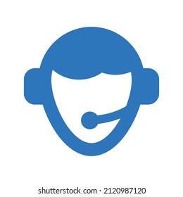 Contact us icon.headset (vector illustration)