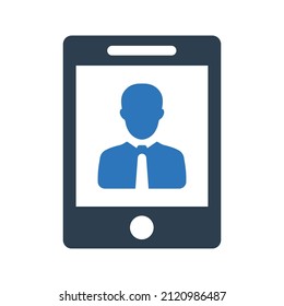 Contact us icon.profile (vector illustration)