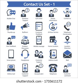 Contact us Icons - Blue series (Set 1)