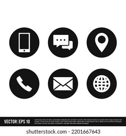 Colección de iconos de Contacto con nosotros - Ilustración vectorial