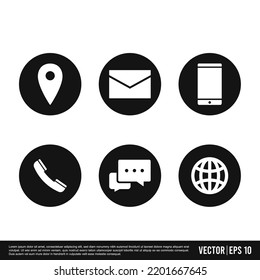 Contact Us Icons Collection - Vector Illustration