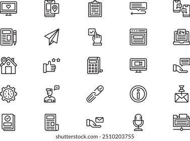 A coleção de ícones Contate-nos é uma ilustração vetorial com traçado editável.