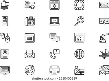 Kontaktieren Sie uns icons collection ist eine Vektorgrafik mit editierbarem Strich.